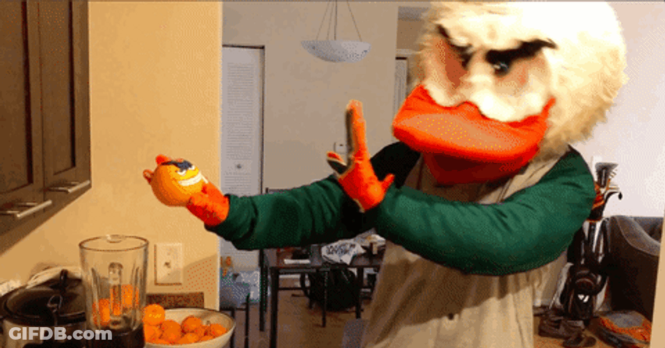 The U Mascot Blending Orange GIF