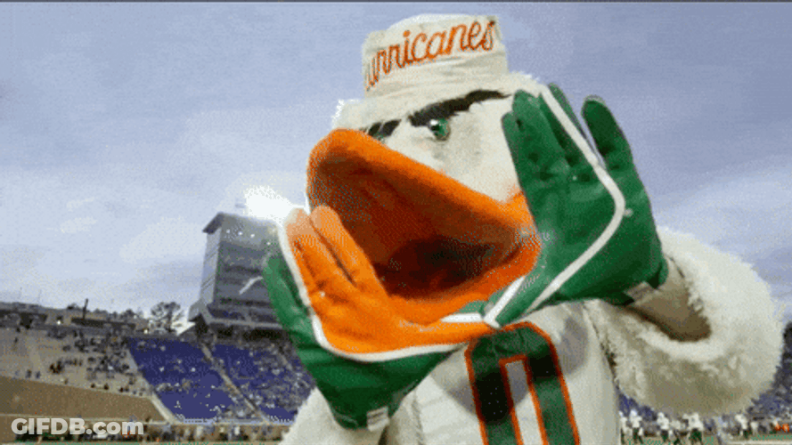 The U Mascot Twisting Beak GIF