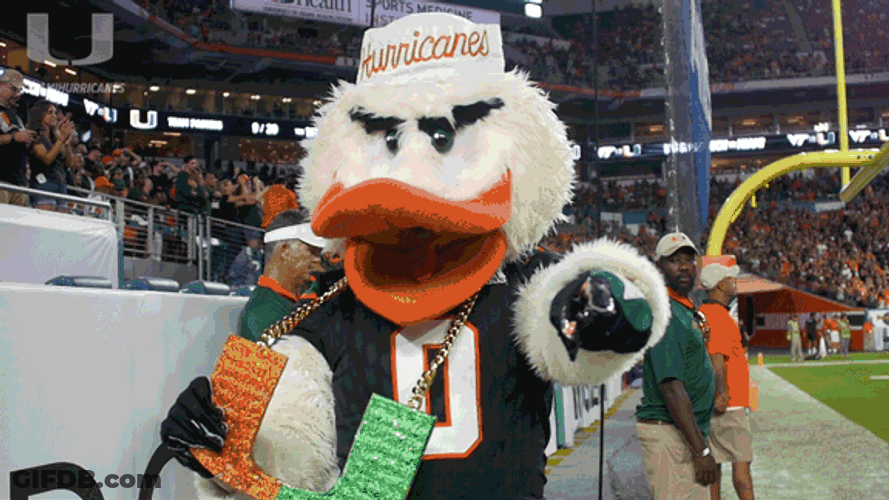 The U Mascot With Chain GIF