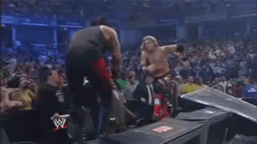 The Undertaker Stumbled Down GIF