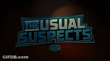 The Usual Suspects Sign In Blue Letters GIF