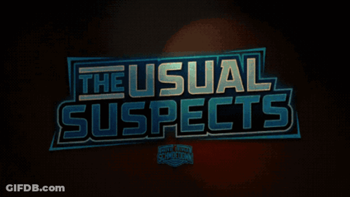 The Usual Suspects Sign On Black Background GIF