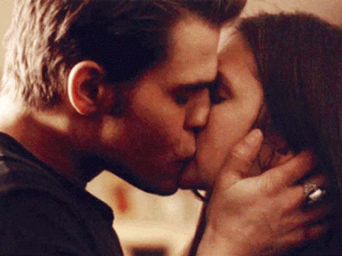 The Vampire Diaries Stelena Hot Kiss GIF