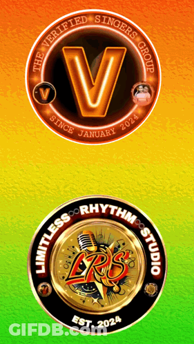 The Verified Singers Group And Limitless Rhythm Studio Logos On A Colorful Background GIF