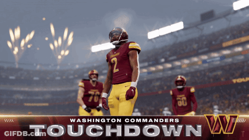 The Washington Commanders Are Playing The Washington Redskins In A Touchdown Game GIF