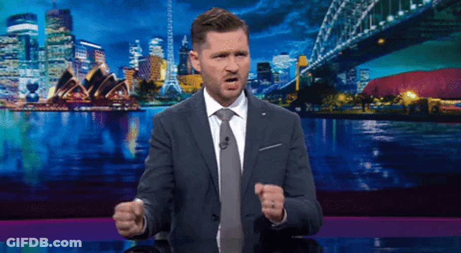 The Weekly With Charlie Pickering Doing Karate Chop GIF