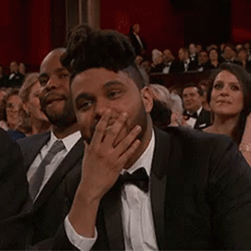The Weeknd Covers Mouth GIF