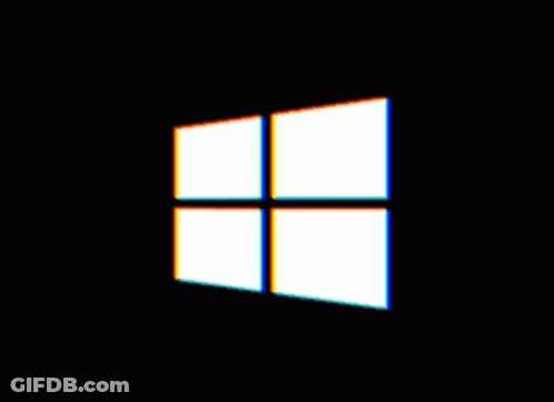 The Windows Logo Is Displayed On A Black Screen GIF