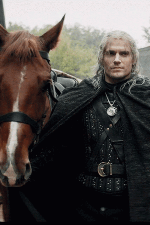 The Witcher Geralt Walking With Roach Good Mood GIF
