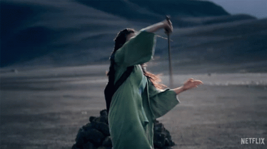 The Witcher Michelle Yeoh Sword GIF