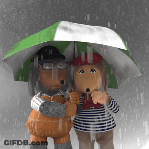 The Wombles Couple Umbrella GIF