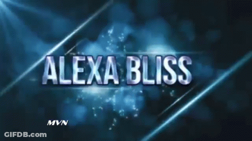 The Word Alexa Bliss Is On A Dark Blue Background GIF