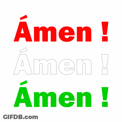 The Word Amen Is Written In Red And Green GIF