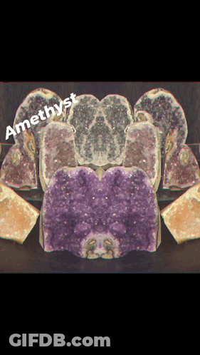 The Word Amethyst That Is On A Piece Of Stone GIF