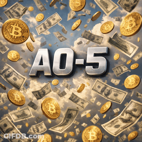 AO-5 Surrounded By Coins And Bills GIF
