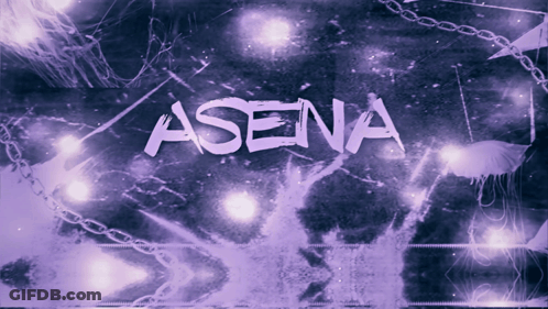The Word Asena Is On A Purple Background GIF