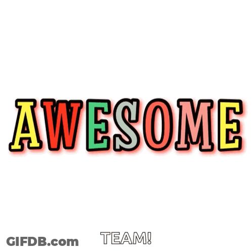 The Word Awesome Is Written In Red Green And Yellow Letters GIF