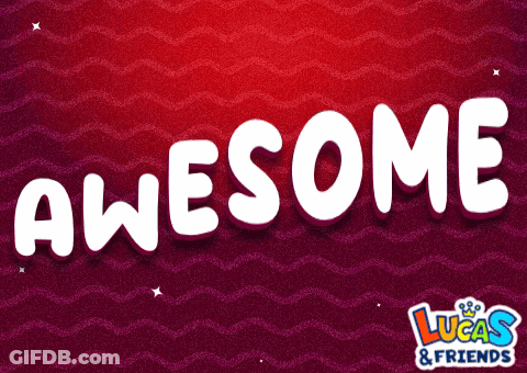 The Word Awesome Is Written In White On A Purple Background GIF