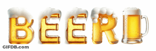 The Word Beer Is Written In The Shape Of A Beer Mug GIF