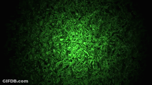 The Word Black-U Is Written In Green On A Black Background GIF