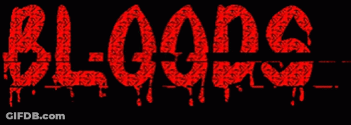 The Word Bloods Is Written In Red Letters On A Black Background GIF