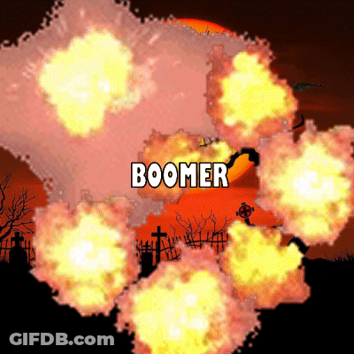 The Word Boomer That Is On A Cartoon GIF