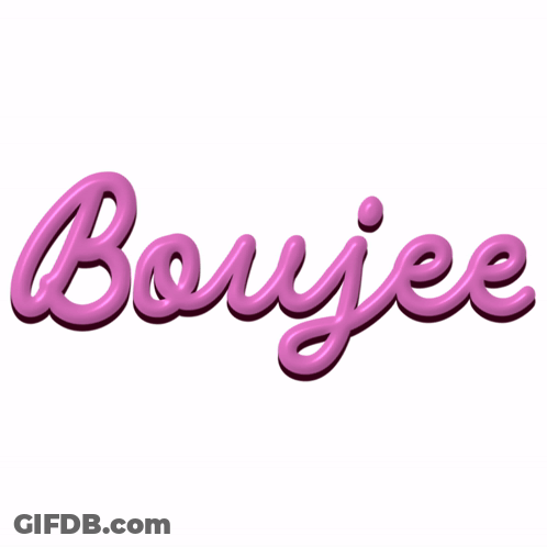 The Word Boujee Is Written In Pink Letters GIF