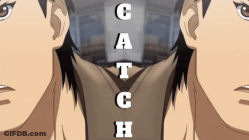 The Word Catch Is On The Front Of A Poster GIF