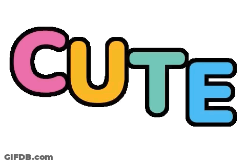 The Word Cute Is Written In A Colorful Font . GIF