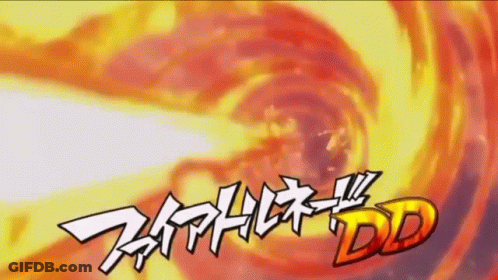 The Word Dd That Is On A Yellow And Red Background GIF