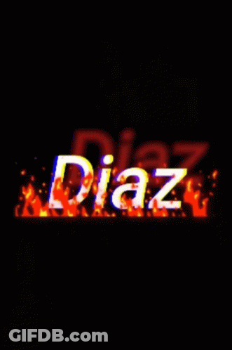 The Word Diaz Is Surrounded By Flames And Smoke GIF