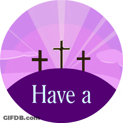 The Word Easter Is On A Purple Background GIF