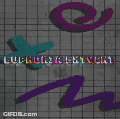 The Word Euphoria Is On A Grid Background GIF