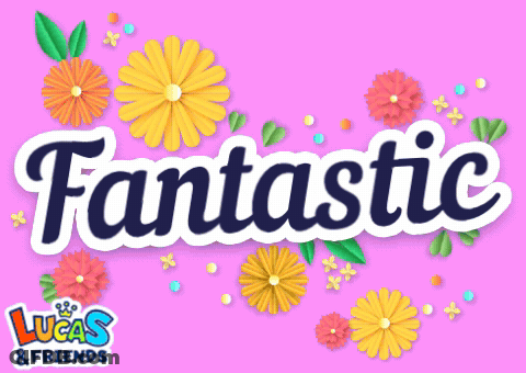 The Word Fantastic Is On A Purple Background GIF