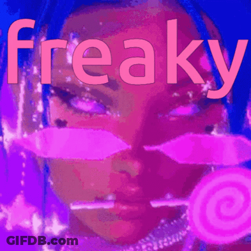 The Word Freaky That Is On A Pink Background GIF