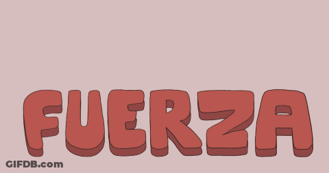 The Word Fuerza Is Stacked On Top Of Each Other With A Pink Background GIF