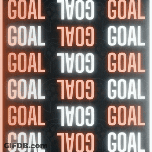 The Word Goal Is Displayed In Different Shades Of Orange GIF