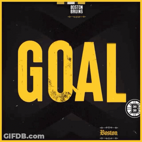 The Word Goal Is On A Black Background With A Yellow Stripe GIF
