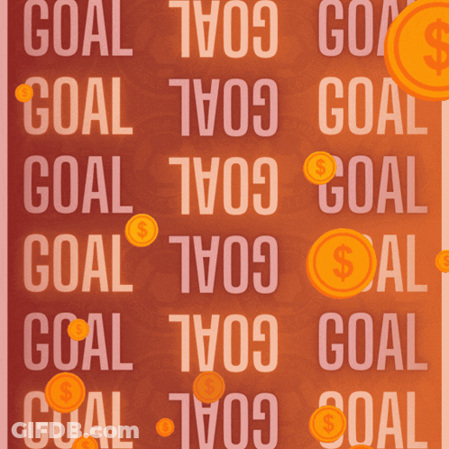 The Word Goal Is On A Brown Background GIF