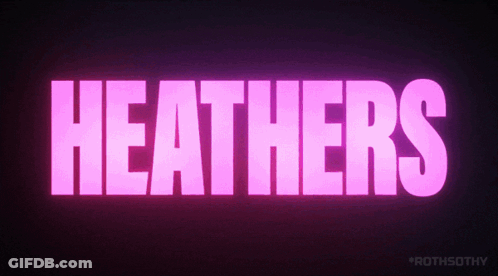 Pink Glowing Heathers Text GIF