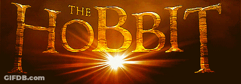 The Word Hobbit Is Written In Gold Letters On A Dark Background GIF