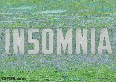 The Word Insomnia Is Written On A Purple And Pink Background GIF