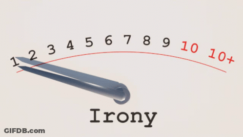 The Word Irony Is On The White Background GIF
