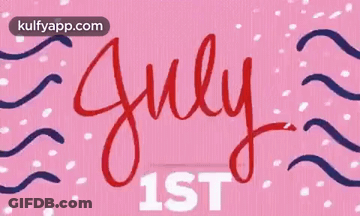 The Word July Is On A Pink Background GIF