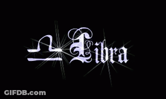 The Word Libra Is On A Black Background With Sparks GIF