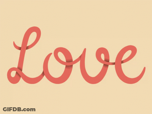 The Word Love Is Displayed In A Colorful Font GIF