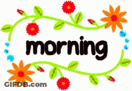 The Word Morning Is Surrounded By Flowers And Greenery GIF