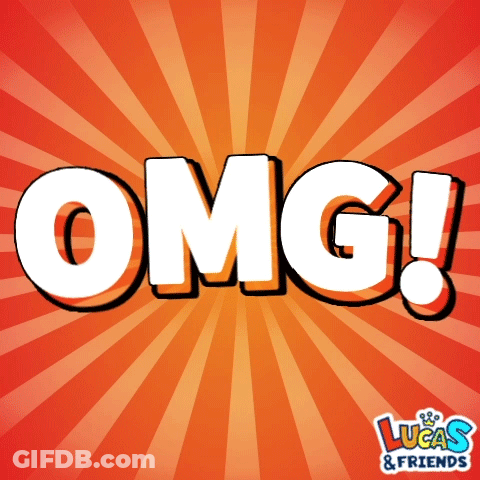 The Word Omg Is On A Red Background GIF
