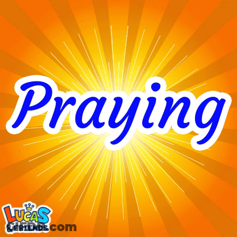 The Word Praying Is On A Yellow Background GIF