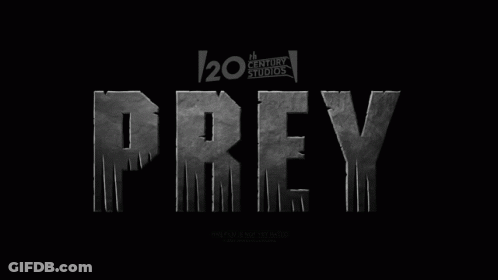 The Word Prey Is On A Black Background With The 20Th Century Studios Logo GIF